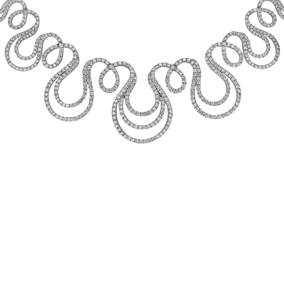 Diamond necklace waves of happiness