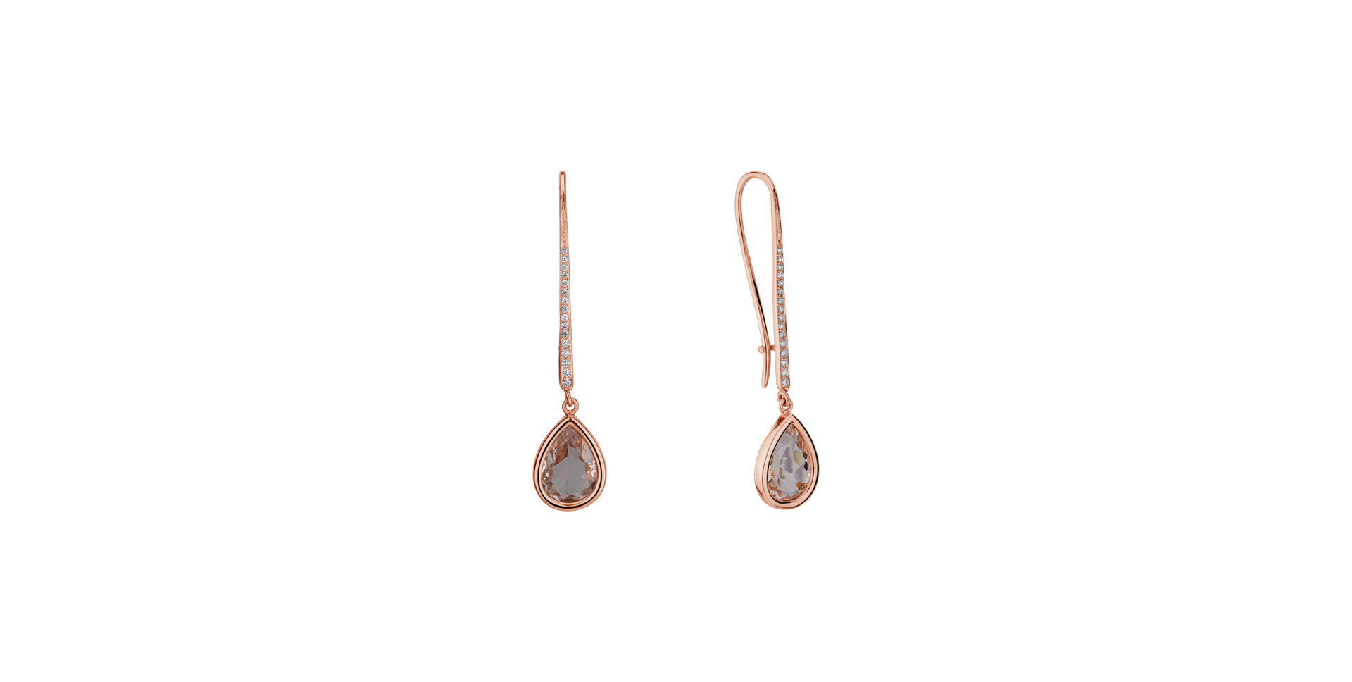 Diamond earrings with Morganite Baroque Sin