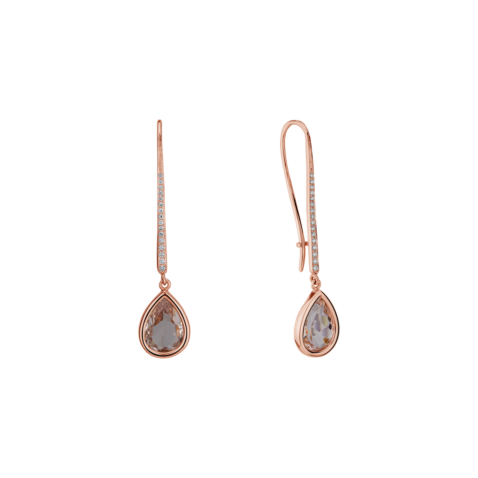 Diamond earrings with Morganite Baroque Sin