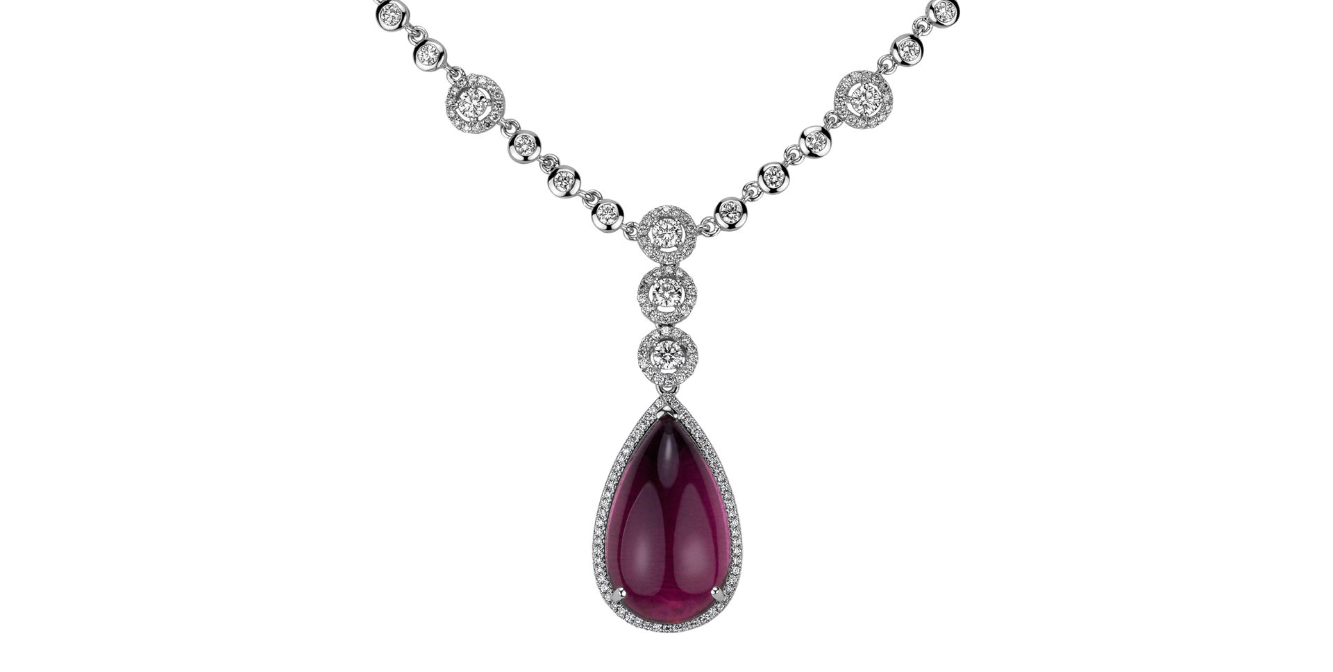 Diamond necklace with Topaz Royal Tear