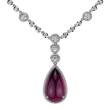 Diamond necklace with Topaz Royal Tear