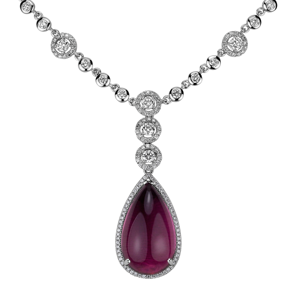 Diamond necklace with Topaz Royal Tear