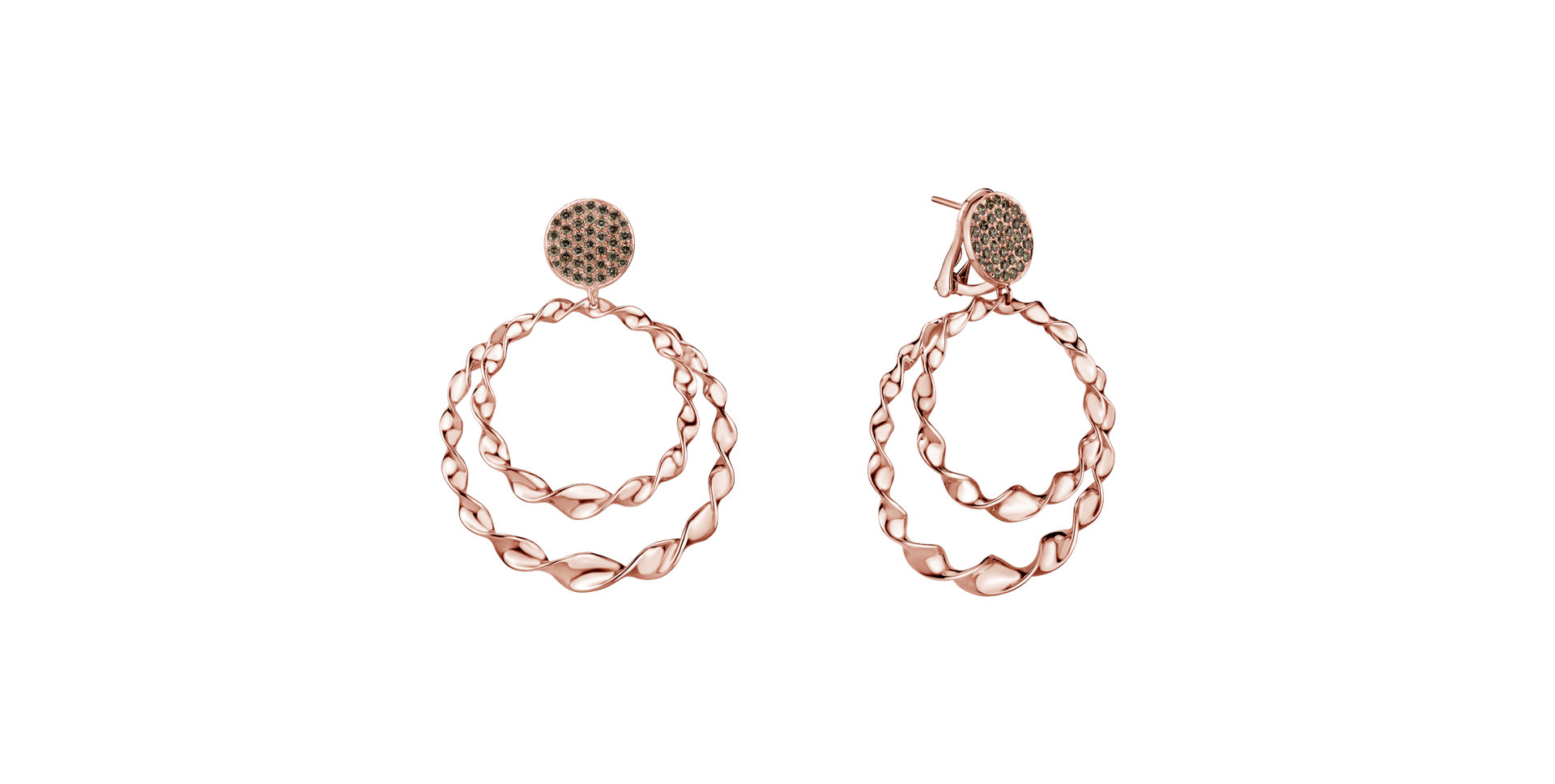 Earrings with brown diamonds Arabic Treasure