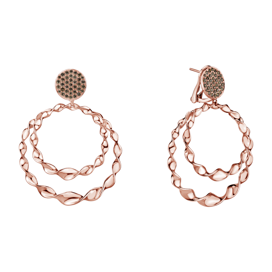 Earrings with brown diamonds Arabic Treasure