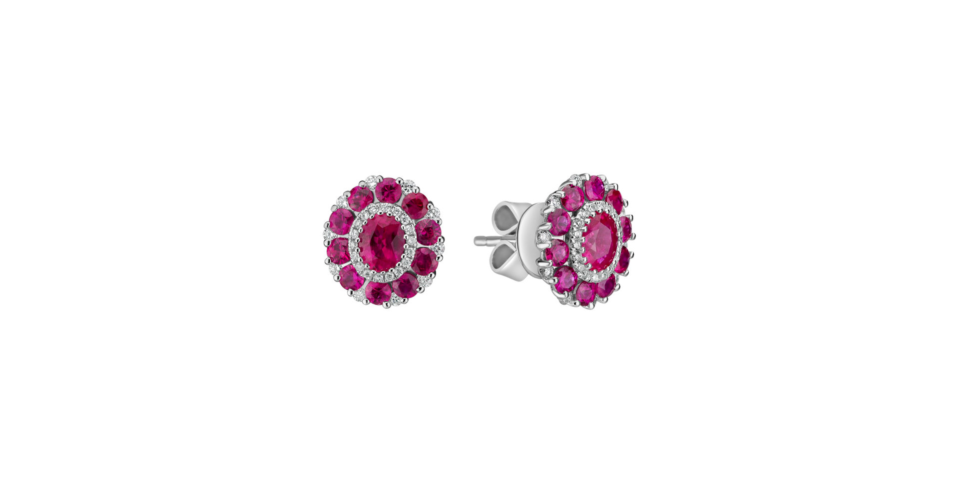 Diamond earrings and Ruby Lovely Twist