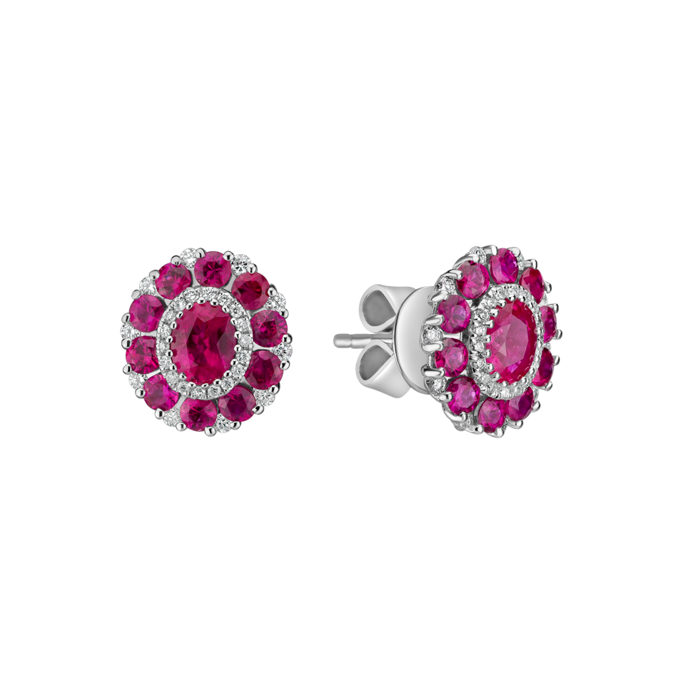 Diamond earrings and Ruby Lovely Twist