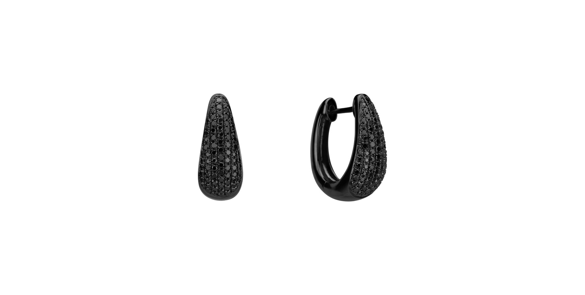 Earrings with black diamonds Charming Gem