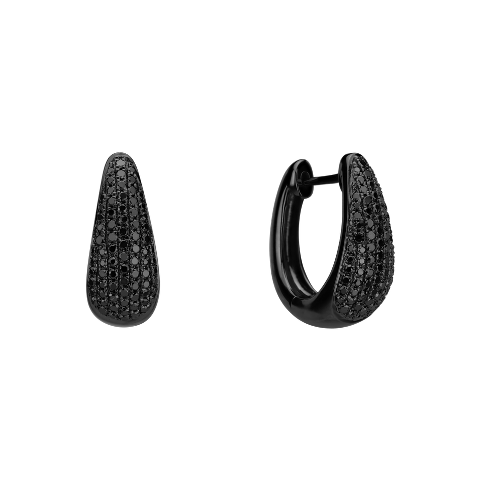 Earrings with black diamonds Charming Gem