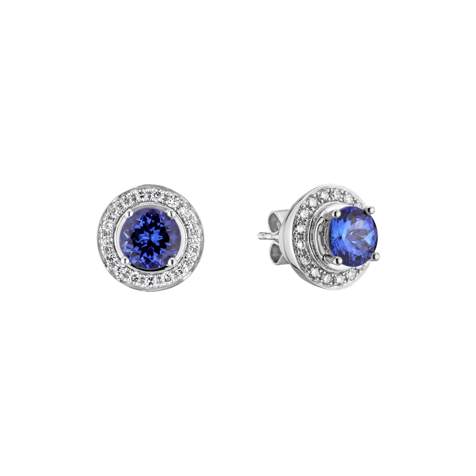 Diamond earrings with Tanzanite Ayla