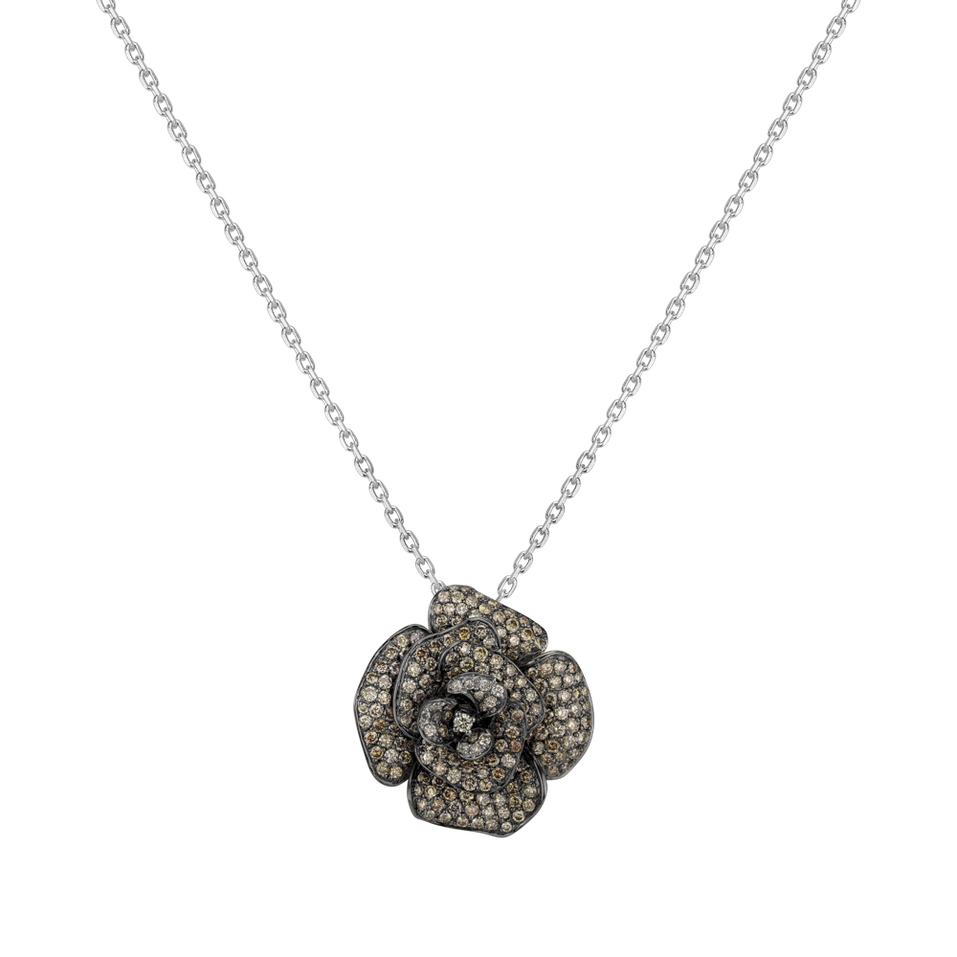 Ring with brown and white diamonds Flower Highness