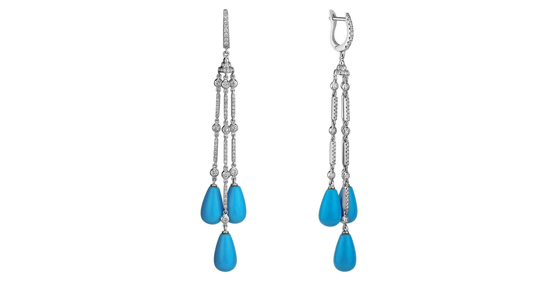 Diamond earrings and Turquoise Ryu