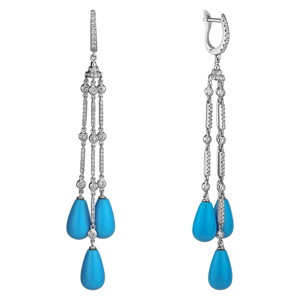 Diamond earrings and Turquoise Ryu