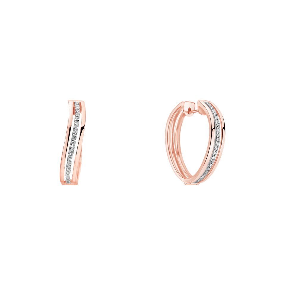 Diamond earrings Princess Wave