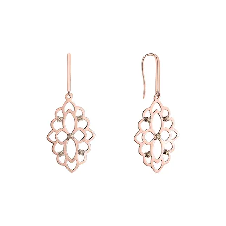 Earrings with brown diamonds Folk Heritage