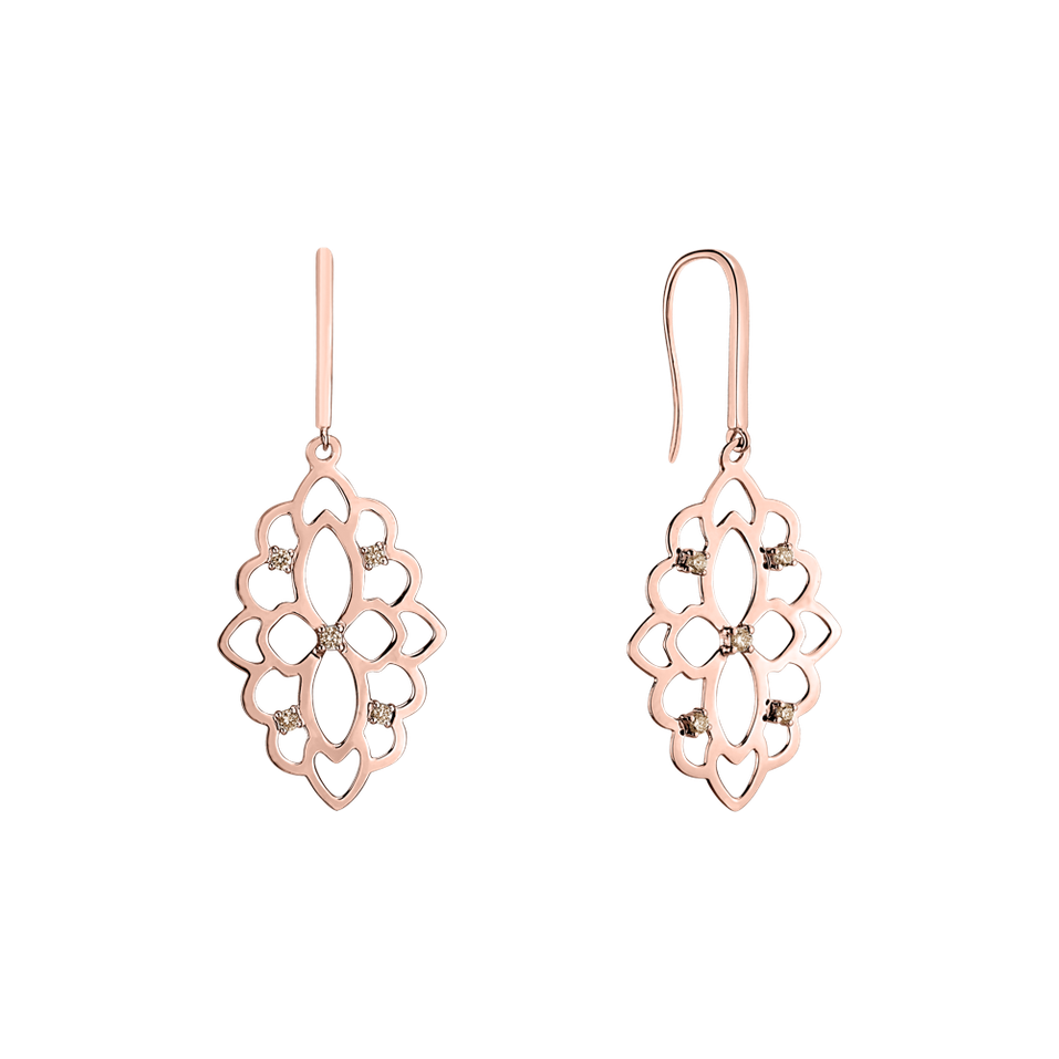 Earrings with brown diamonds Folk Heritage