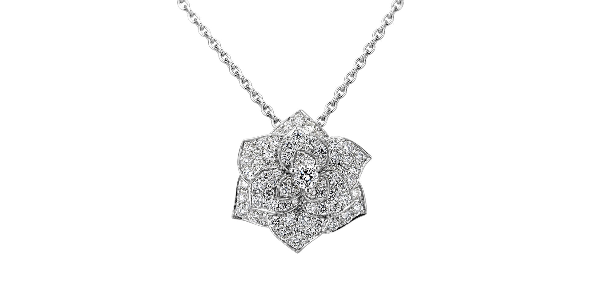 Necklace with white diamonds Dendrobium Orchid