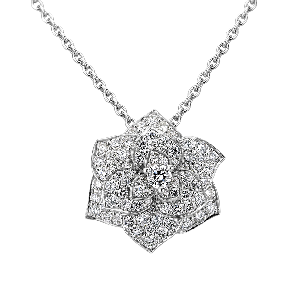 Necklace with white diamonds Dendrobium Orchid