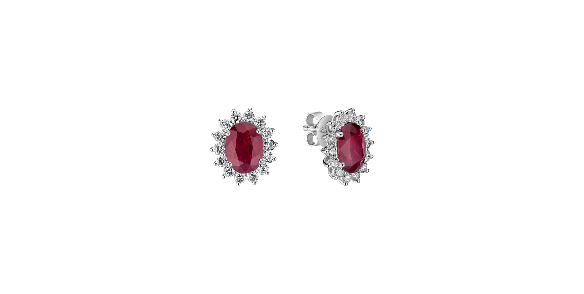 Diamond earrings with Ruby Princess Sparkle