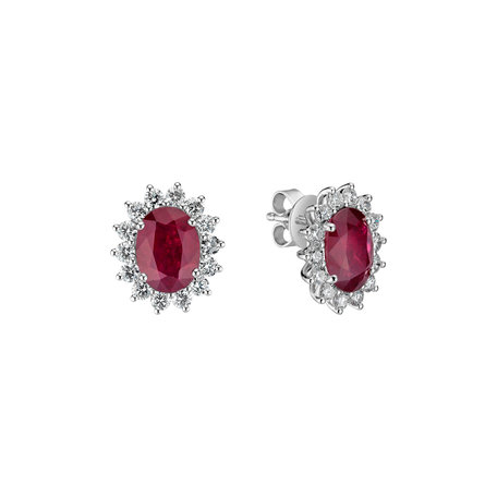 Diamond earrings with Ruby Princess Sparkle