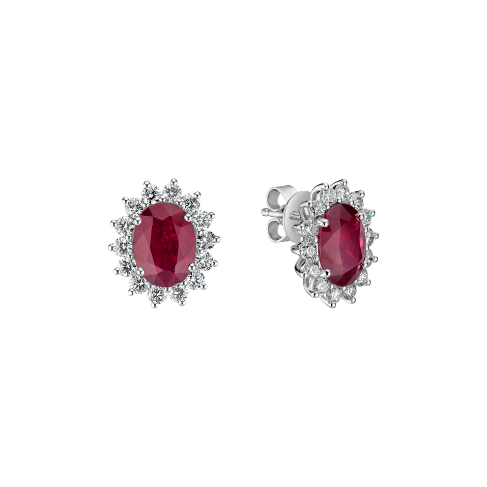 Diamond earrings with Ruby Princess Sparkle