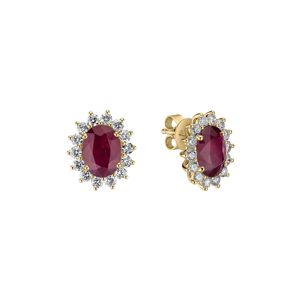 Diamond earrings with Ruby Princess Sparkle