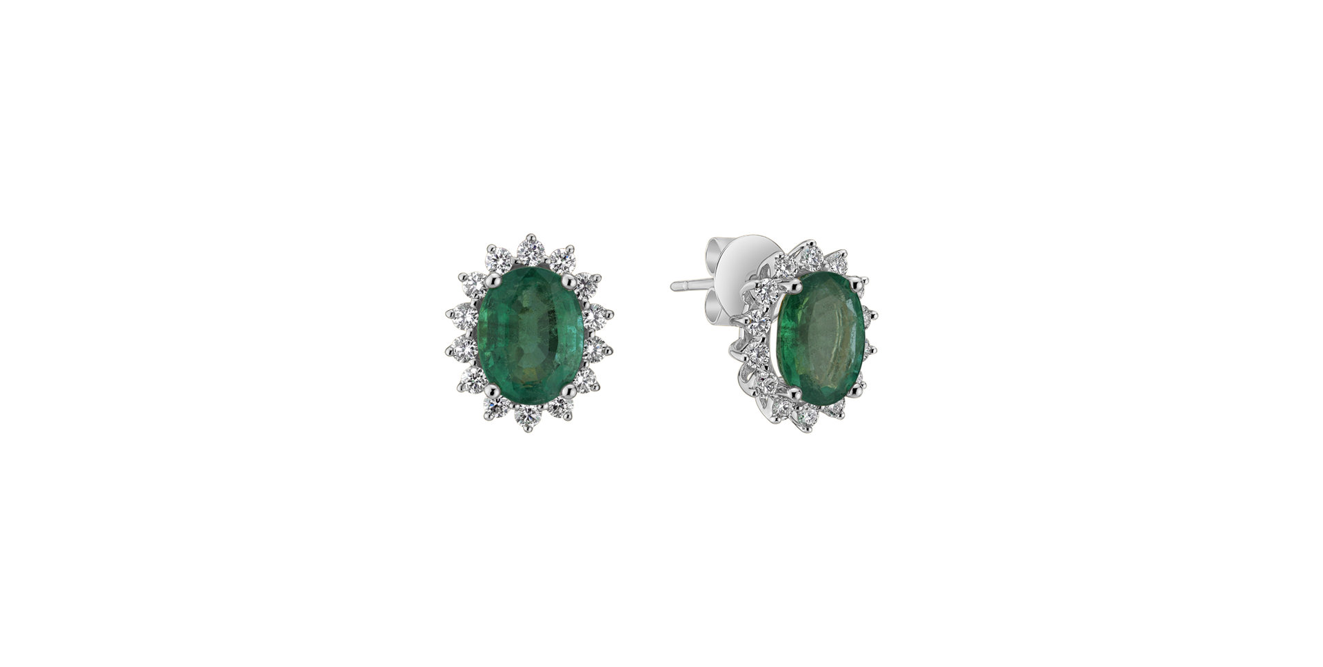 Diamond earrings with Emerald Princess Sparkle