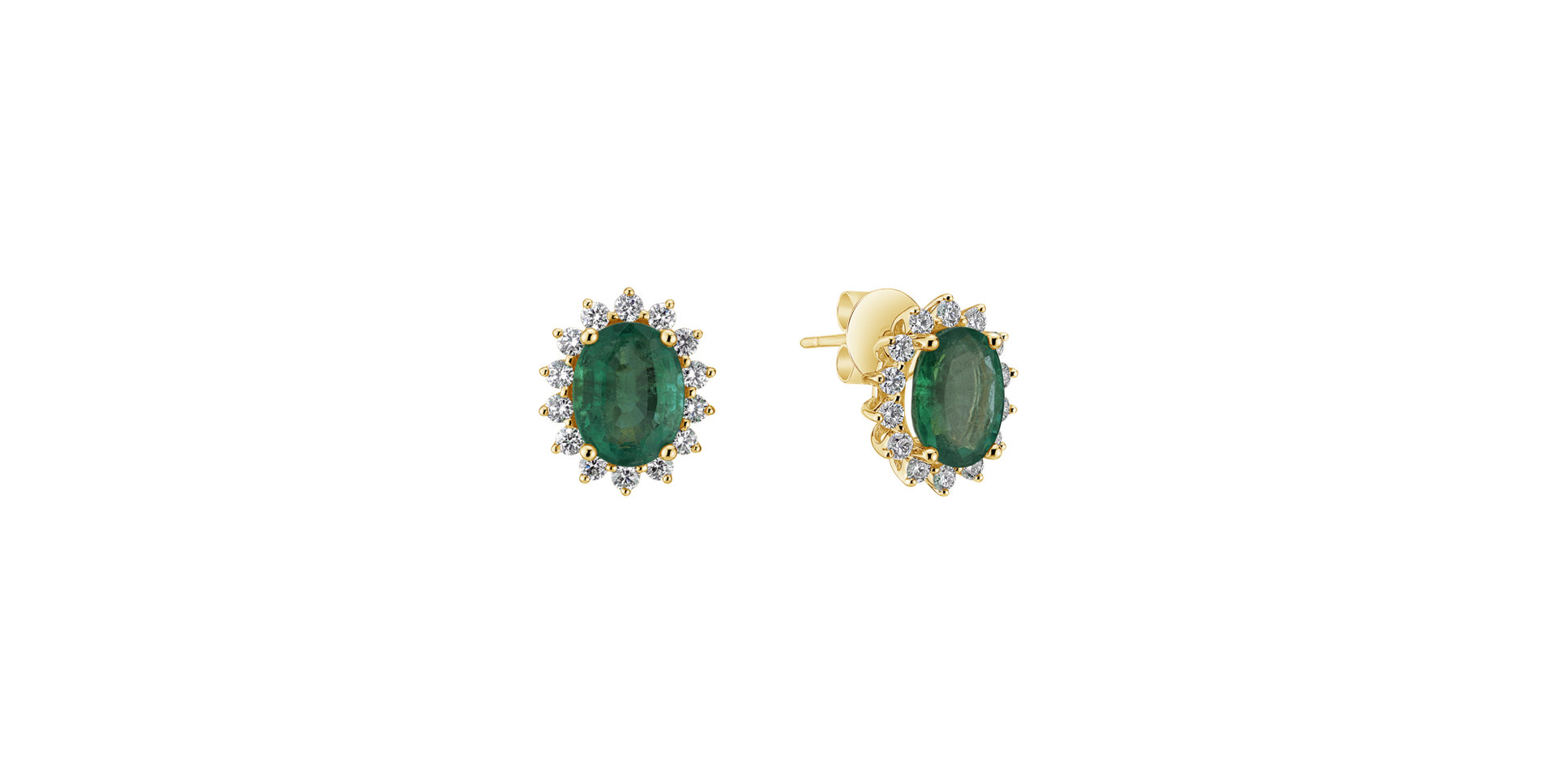 Diamond earrings with Emerald Princess Sparkle