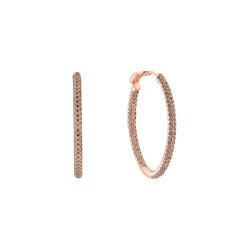 Earrings with brown diamonds Moonlight Rain