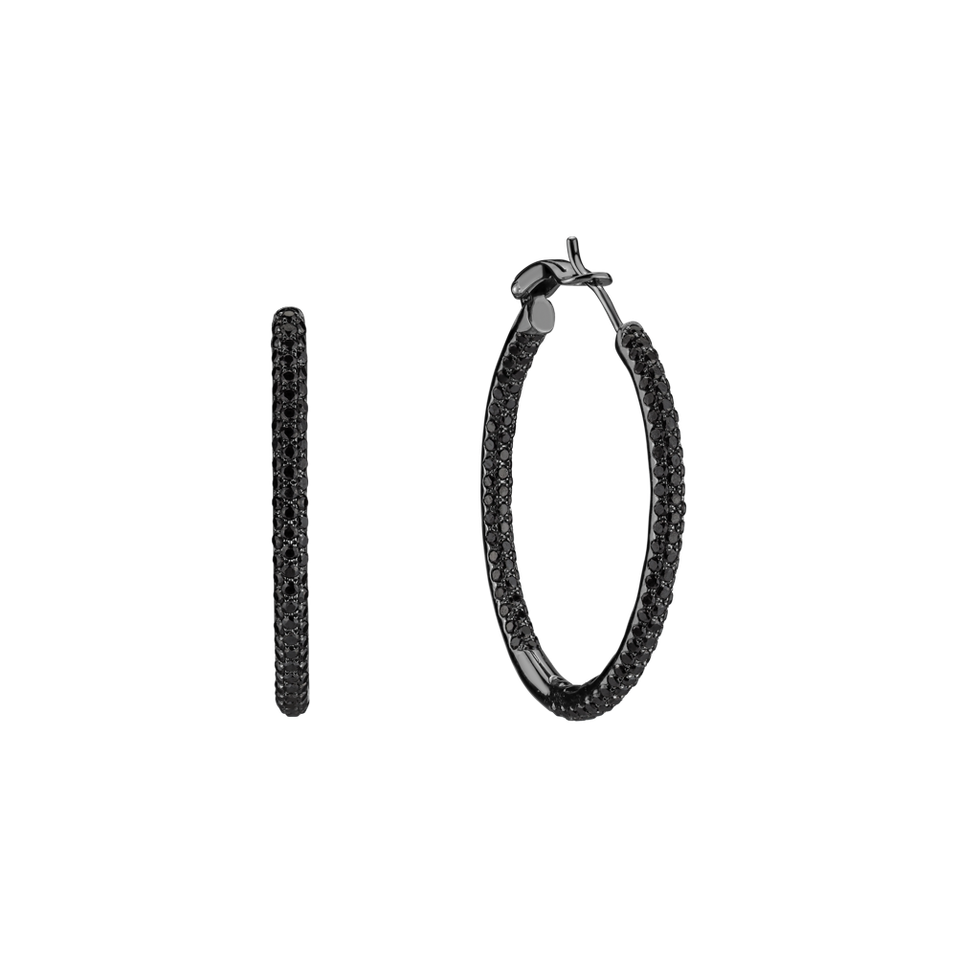 Earrings with black diamonds Moonlight Rain