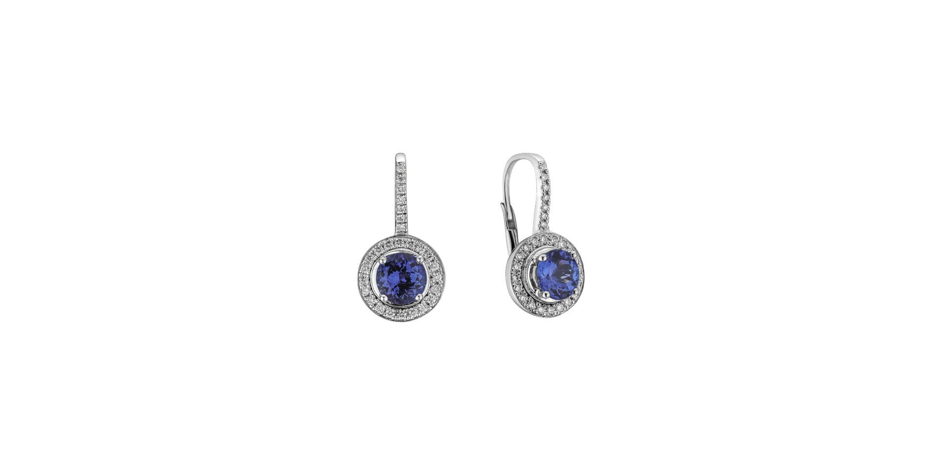 Diamond earrings with Tanzanite Ayla