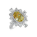 Ring with yellow and white diamonds Rose Gem3