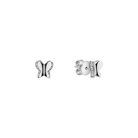 Diamond earrings Tiny Butterfly
