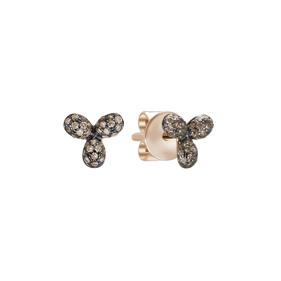 Earrings with brown diamonds Nature Beauty