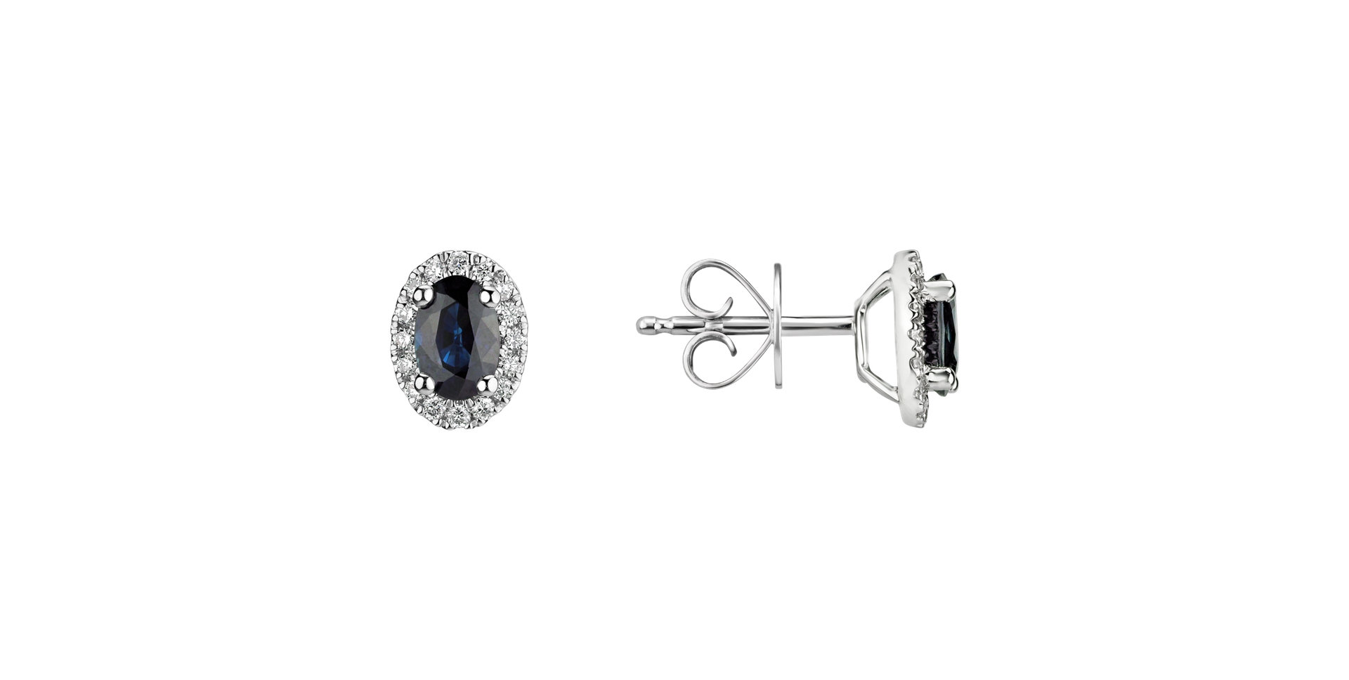 Diamond earrings with Sapphire Imperial Allegory