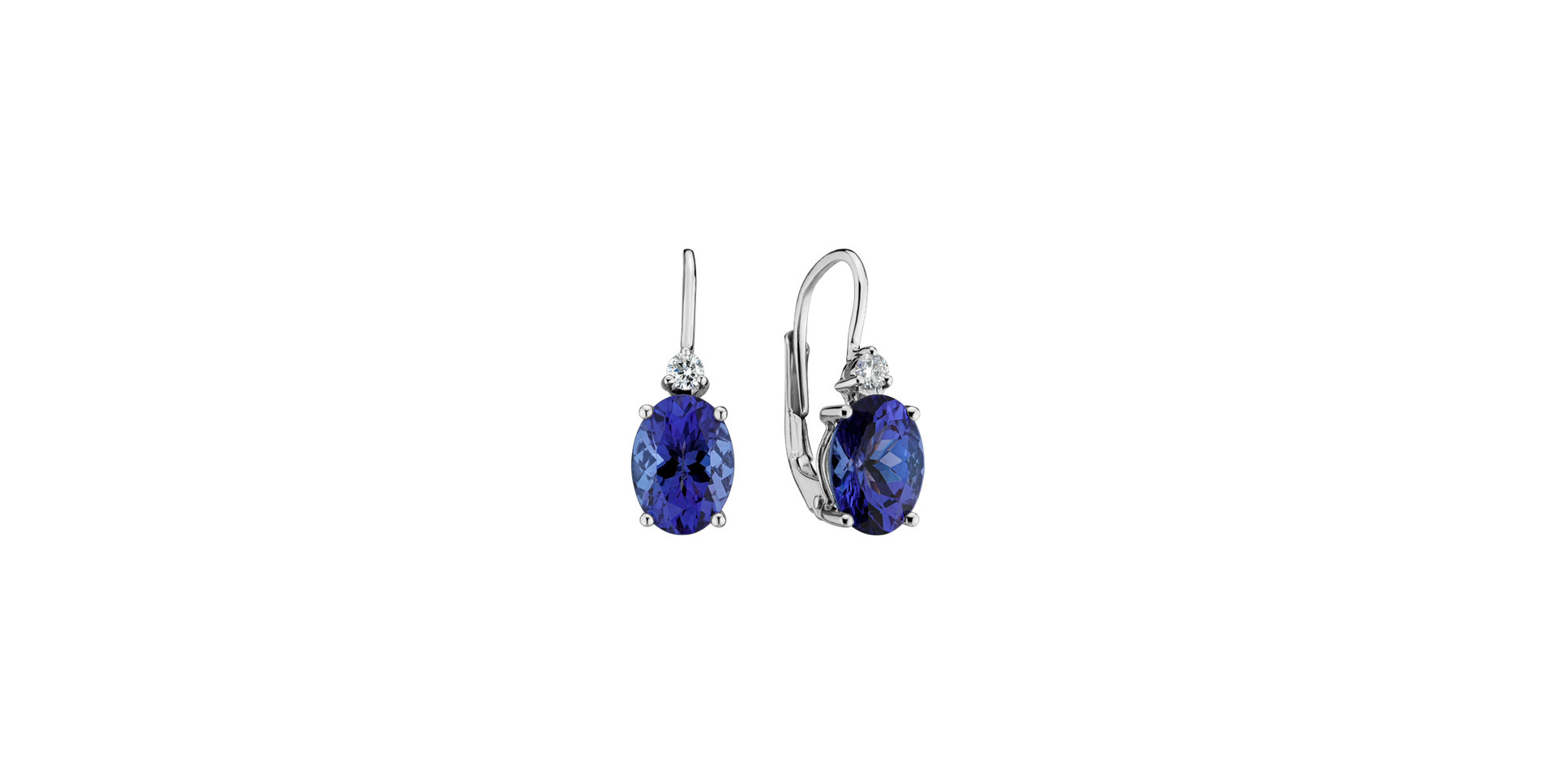 Diamond earrings with Tanzanite Fancy Planet