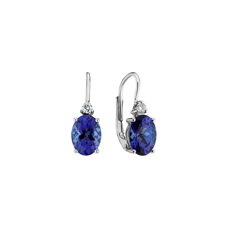 Diamond earrings with Tanzanite Fancy Planet