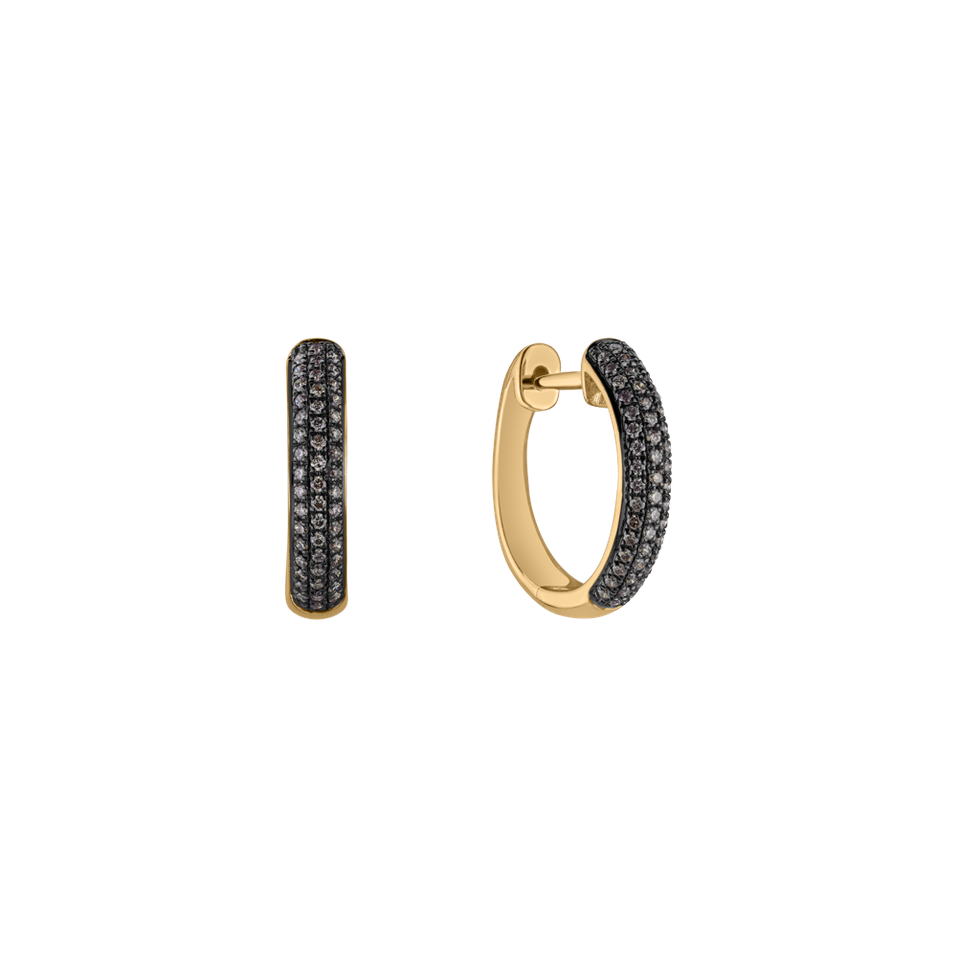 Earrings with brown diamonds Eternity Melody