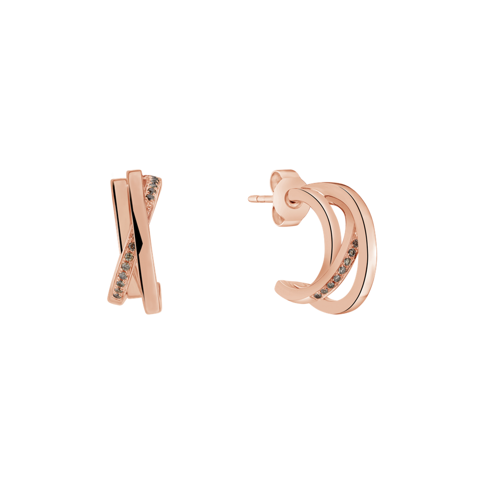 Earrings with brown diamonds Infinite Dream