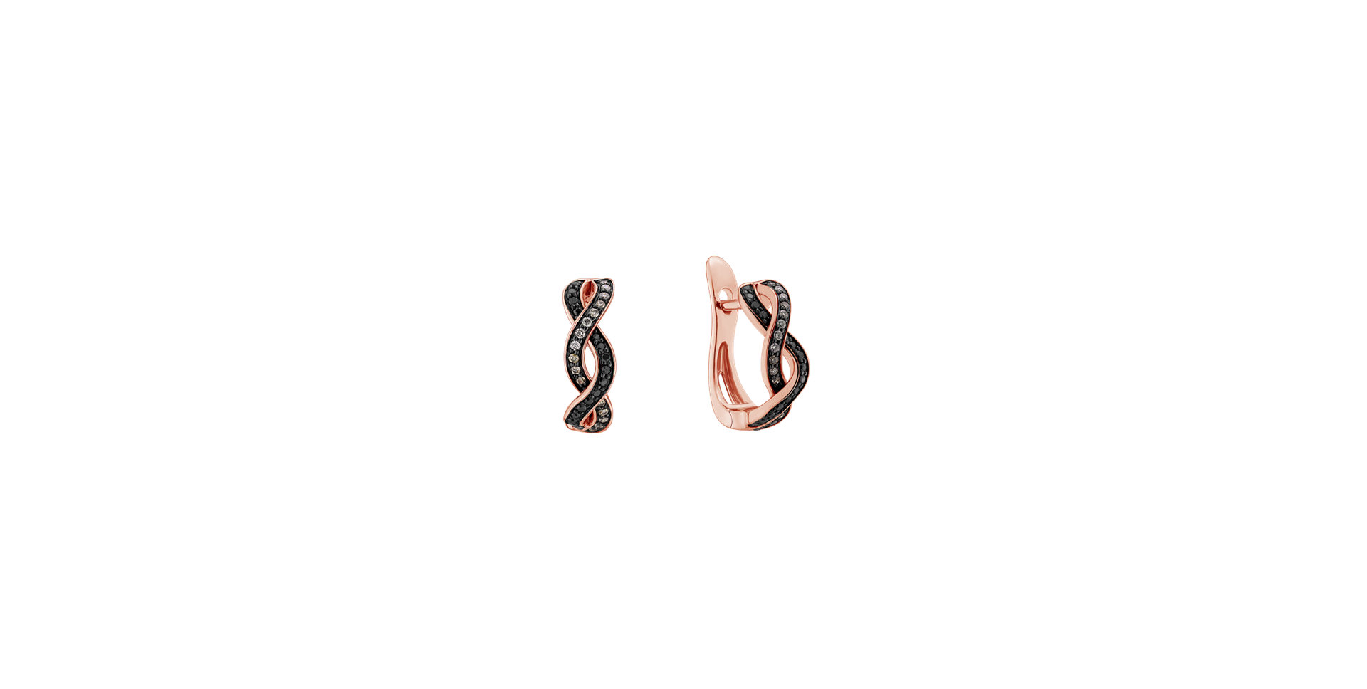 Earrings with brown and black diamonds Dream Symphony