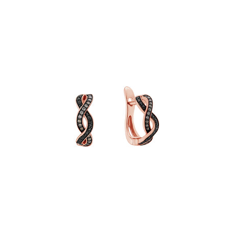 Earrings with brown and black diamonds Dream Symphony