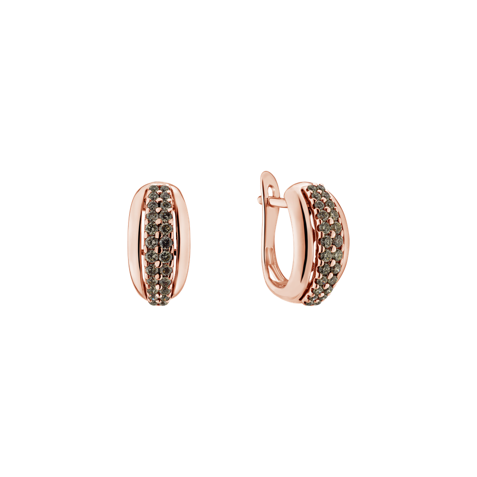 Earrings with brown diamonds Sunshine Tears