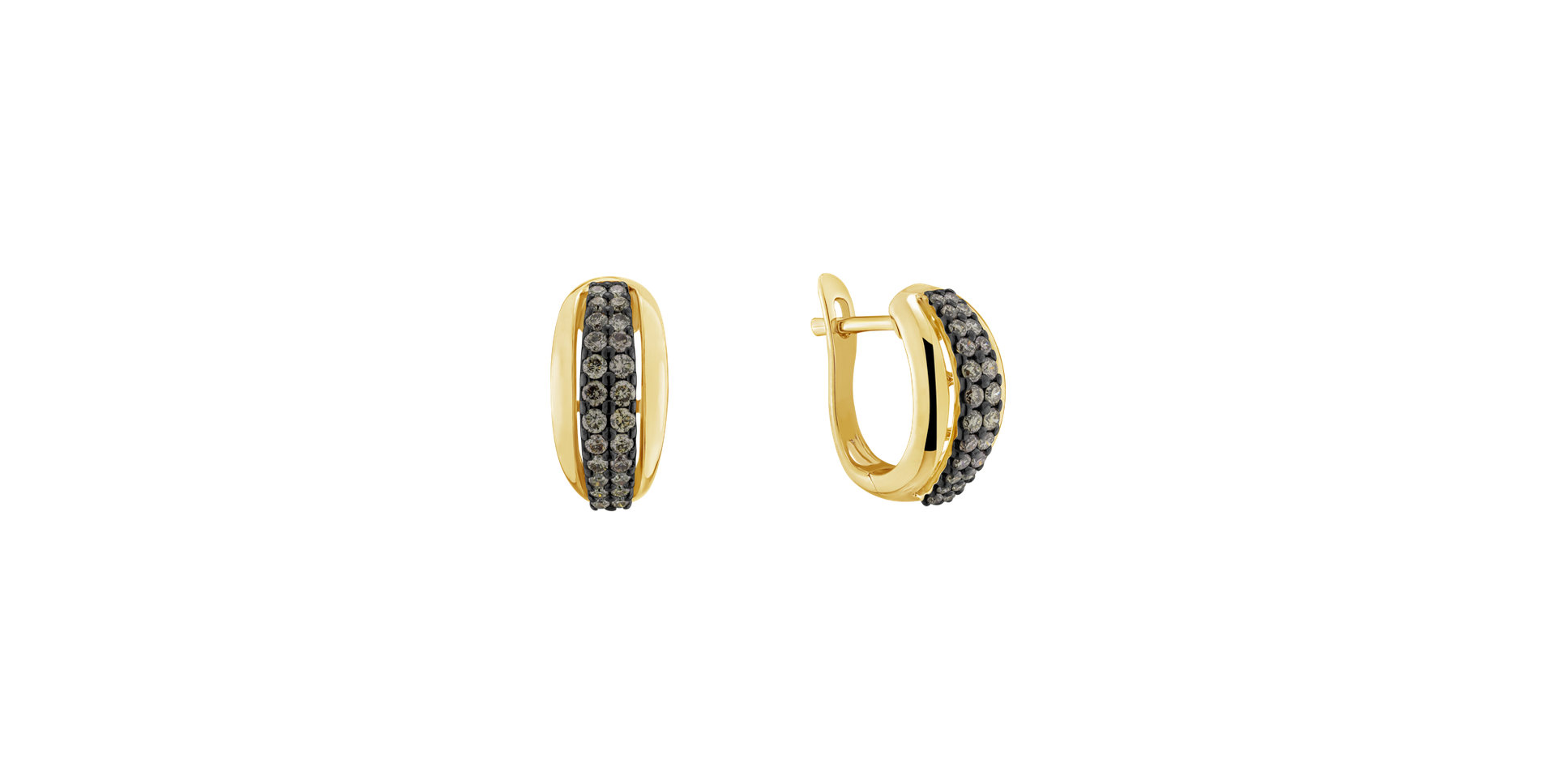 Earrings with brown diamonds Sunshine Tears