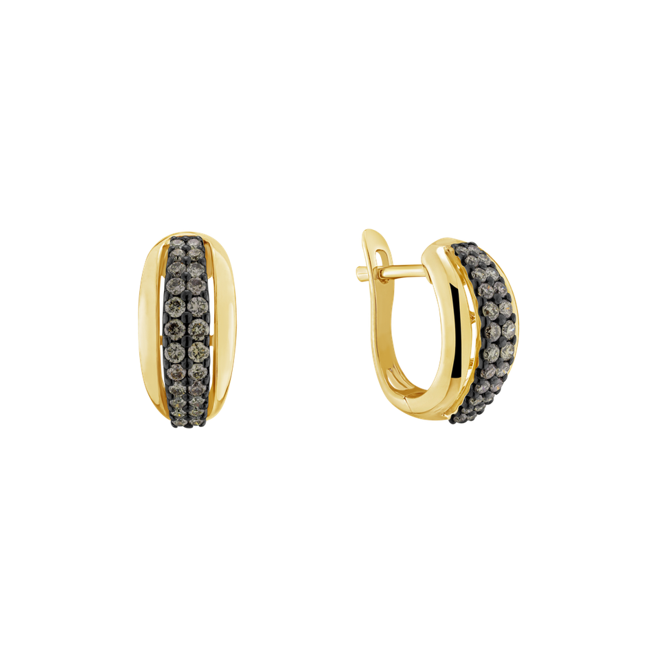 Earrings with brown diamonds Sunshine Tears