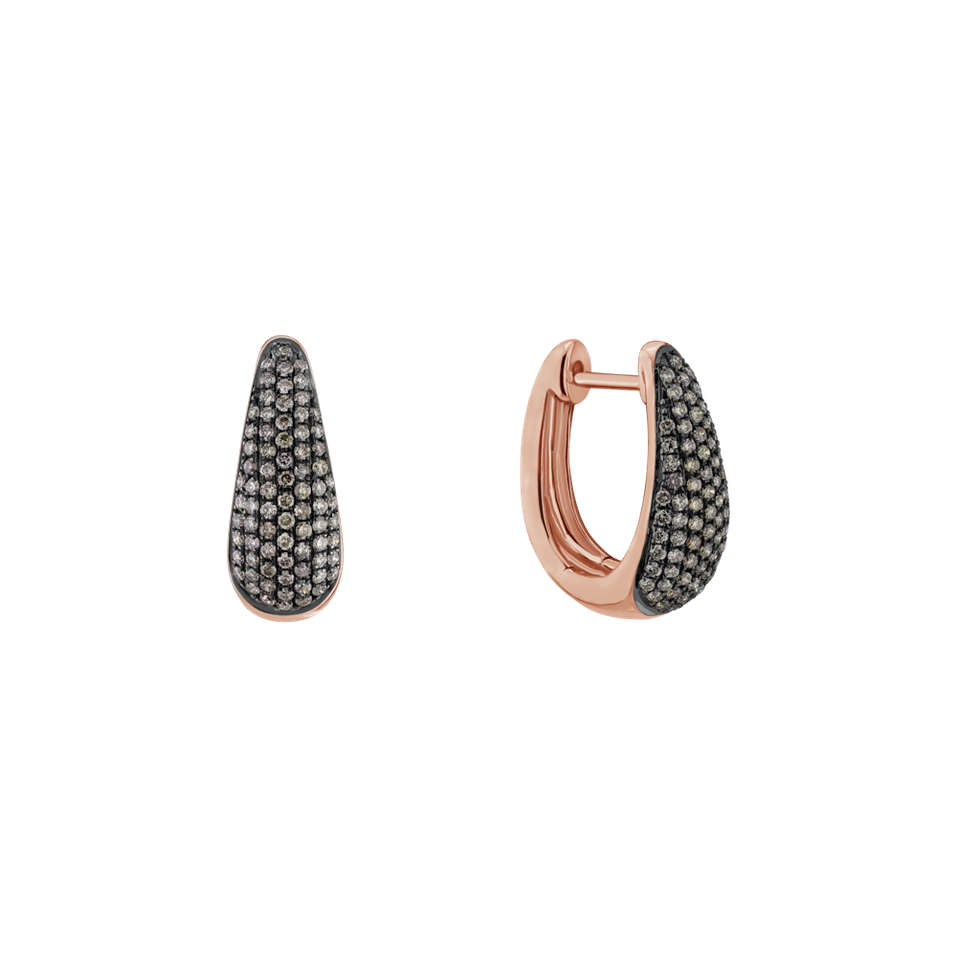 Earrings with brown diamonds Charming Gem