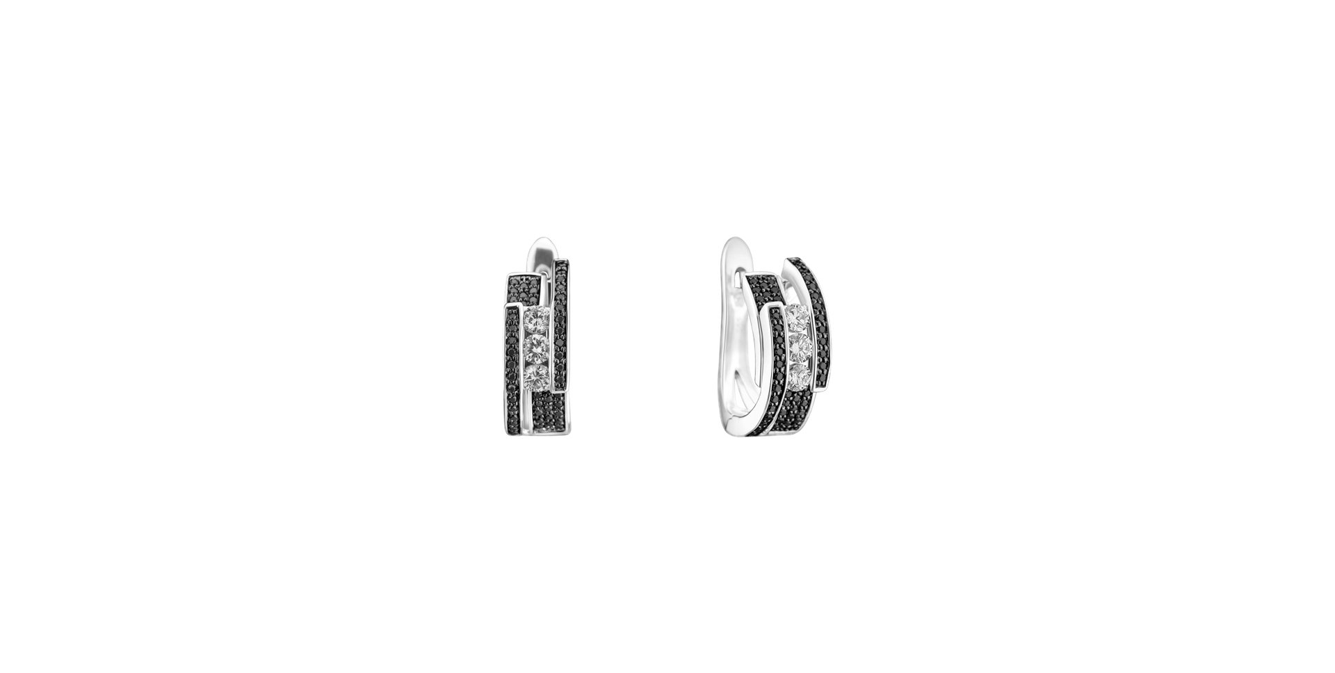 Earrings with black and white diamonds Galaxy Secret