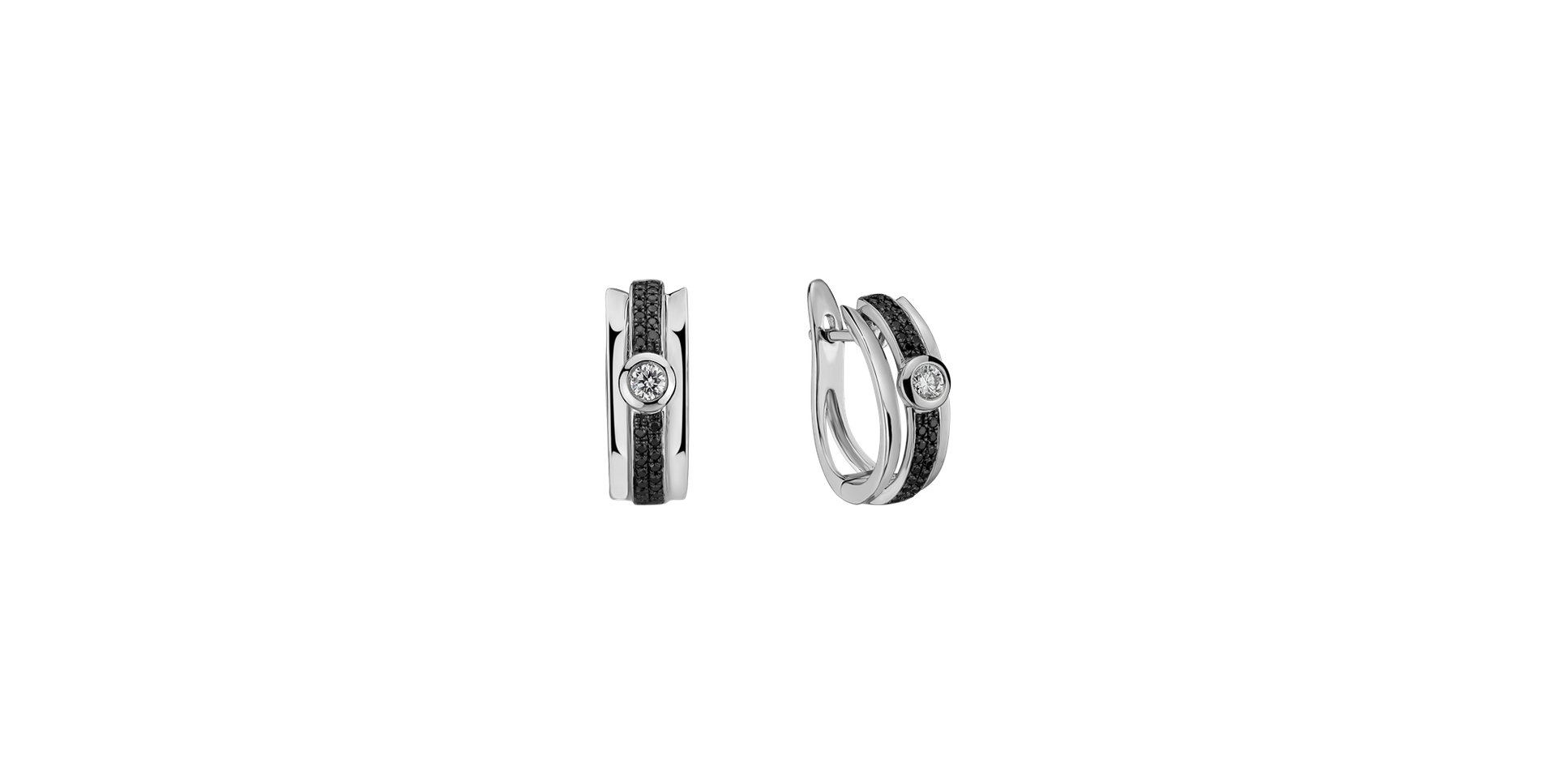 Earrings with black and white diamonds Fairytale Sparkle