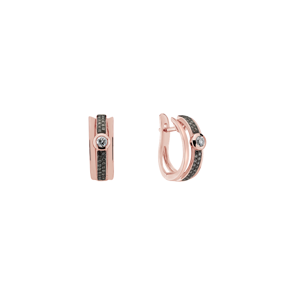 Earrings with brown and white diamonds Fairytale Sparkle