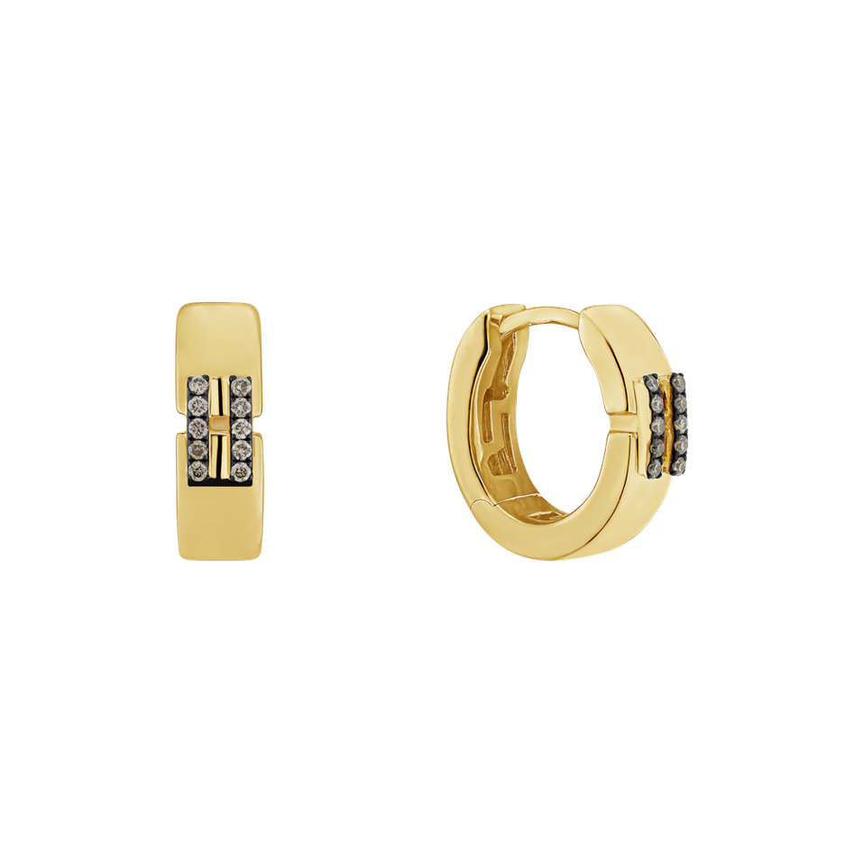 Earrings with brown diamonds Lady Gleam