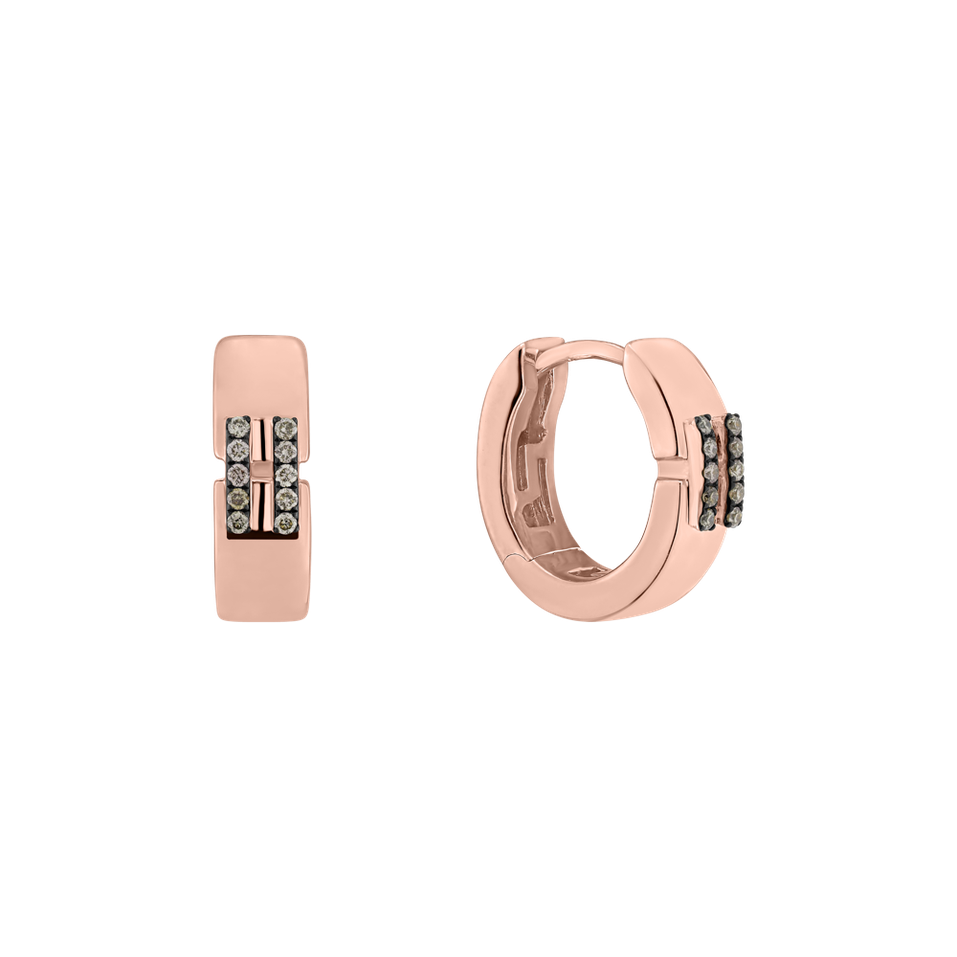 Earrings with brown diamonds Lady Gleam