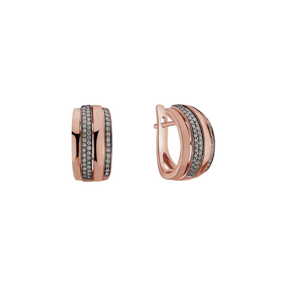 Earrings with brown diamonds Exquisite Feeling